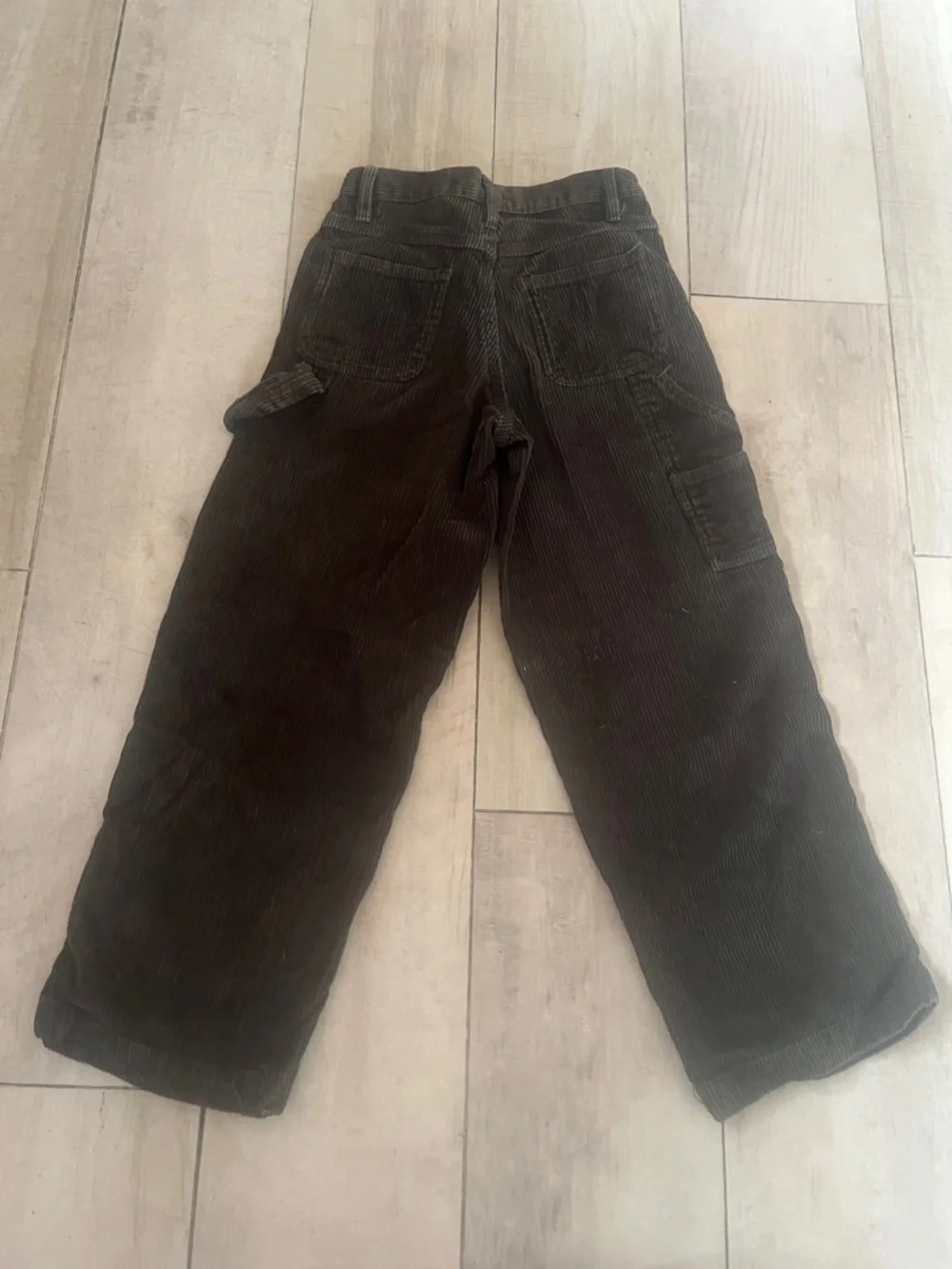 The Children's Place Dark Green Corduroy  carpenter pants with Old Navy plaid - Picture 5 of 11